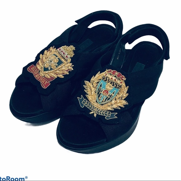 Burberry Prorsum Vogue SPRING 2016 Black Sandals Size 40 - Picture 4 of 16